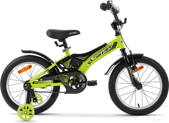 Велосипед Aist Zuma 16, 1 скорость, стальная рама 16",зеленый (16")
