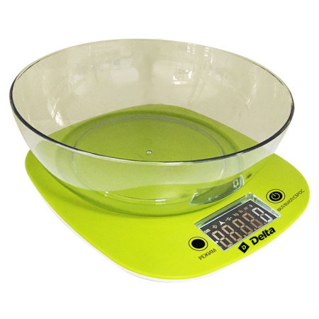 Весы кухонные электронные 5кг DELTA КСЕ-32 Чаша зеленые